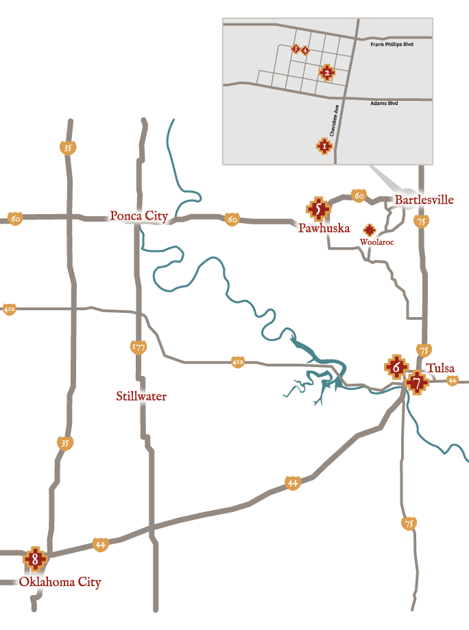 Museum and Attraction locations across Oklahoma